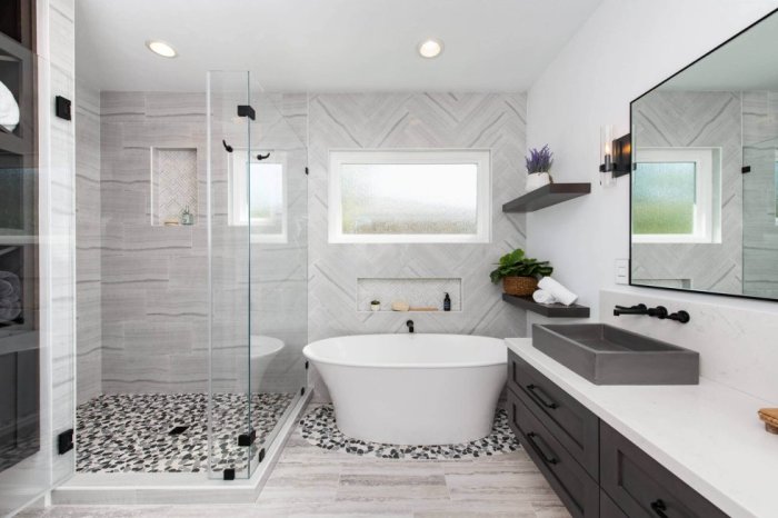 Bathroom remodel with walk-in shower